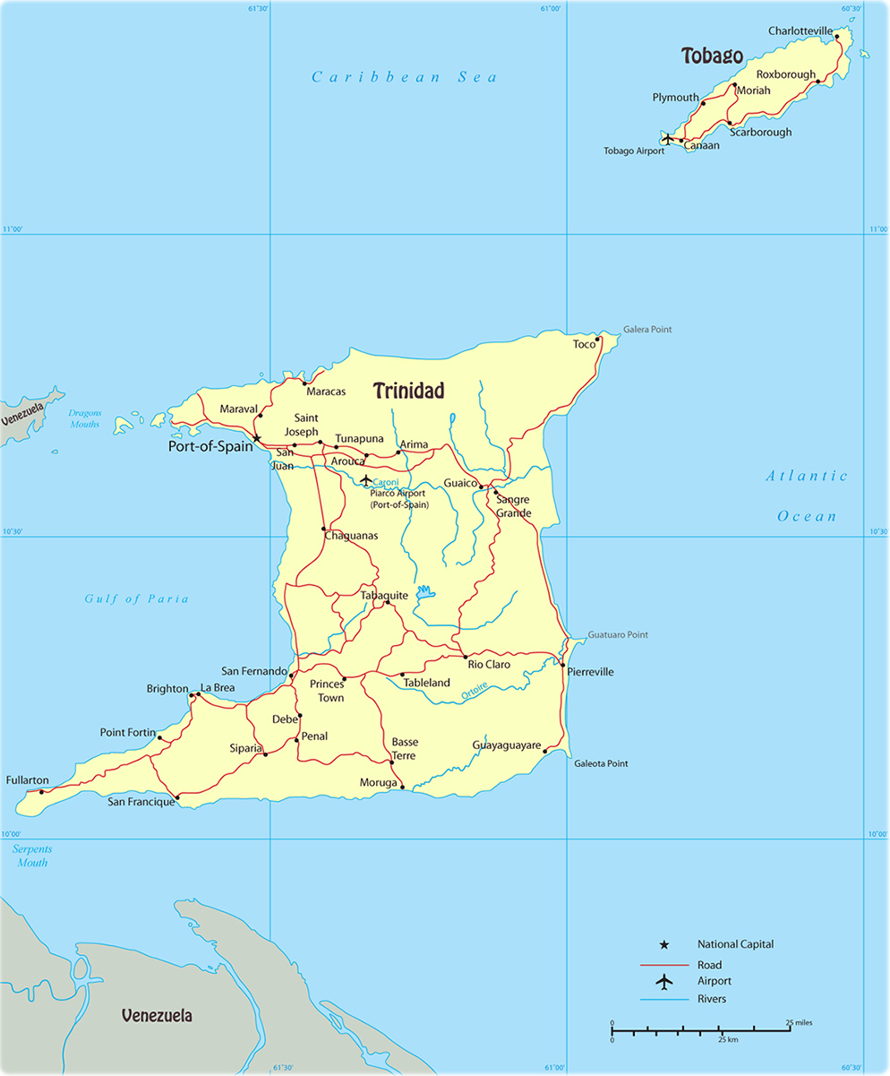 Map Trinidad Tobago