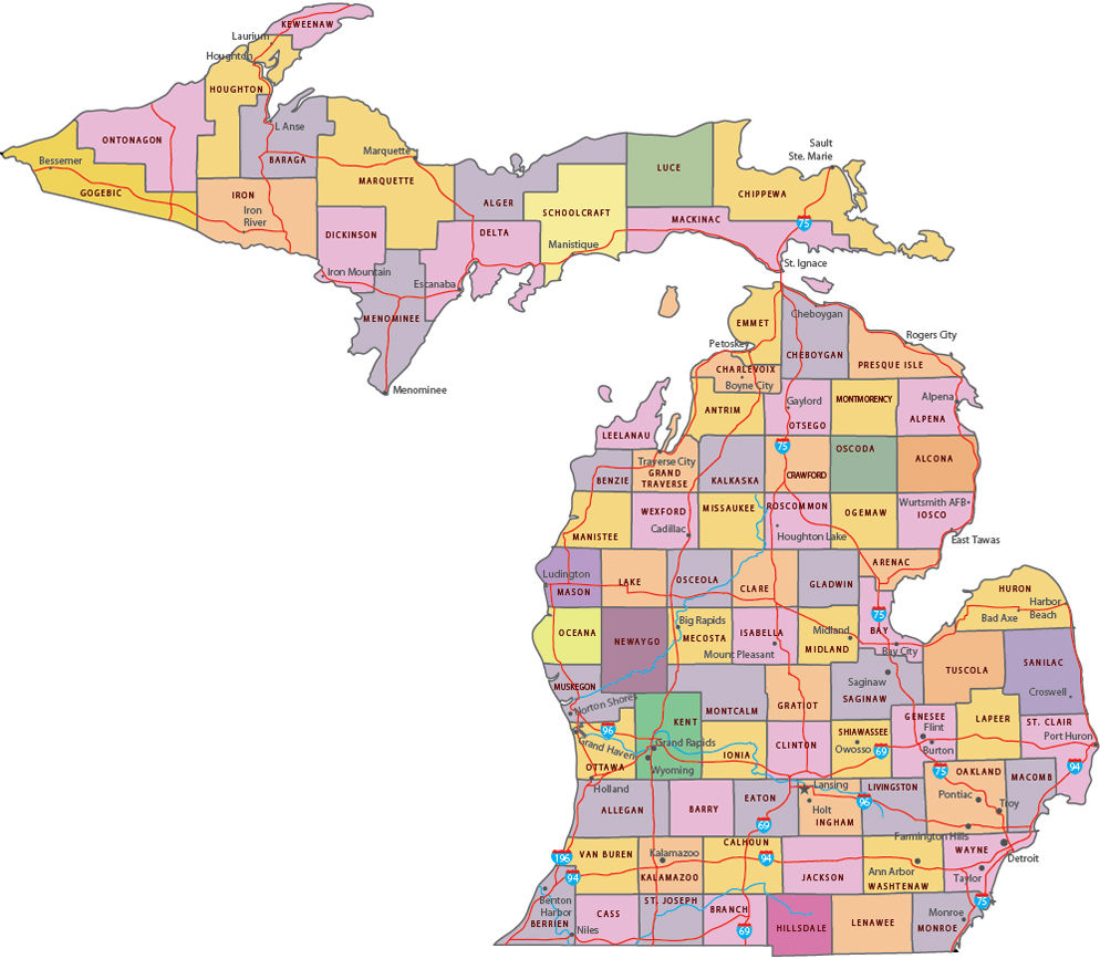Michigan Political Map