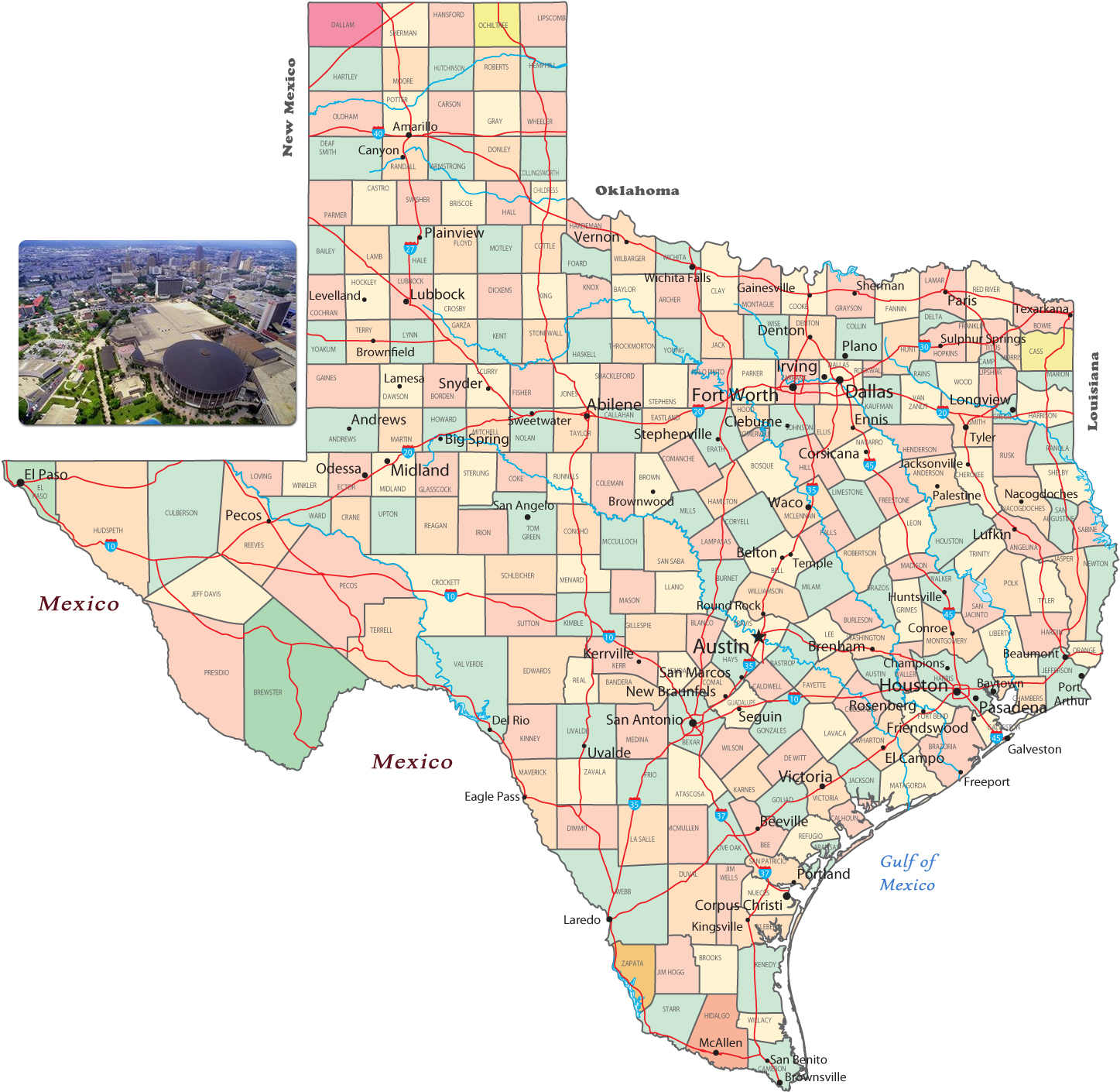 Political Map Texas
