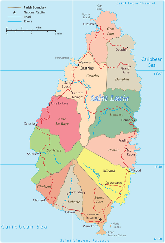 Political Map Saint Lucia