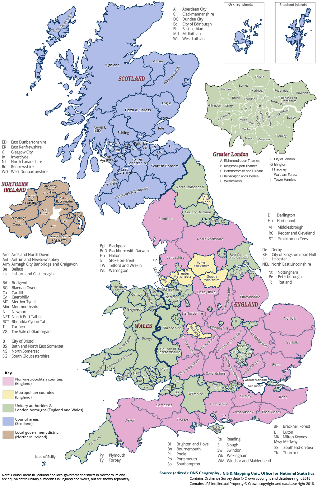 Political map UK