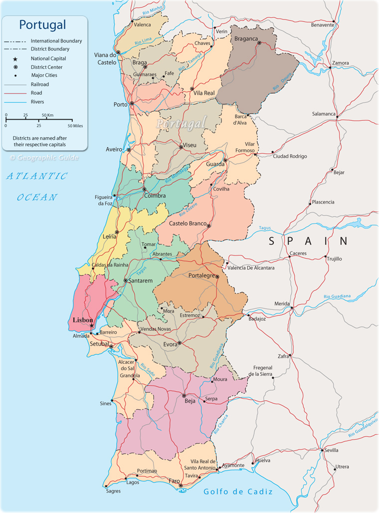 Map Portugal political