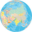 Asia globe political