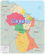 Political map Guyana