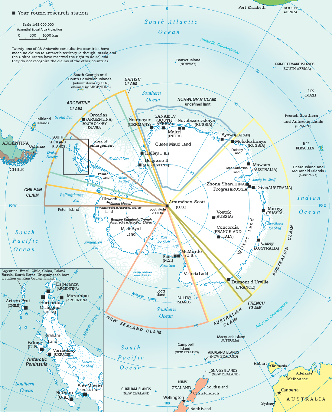 Political Map Antarctica