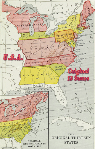 Original 13 States USA