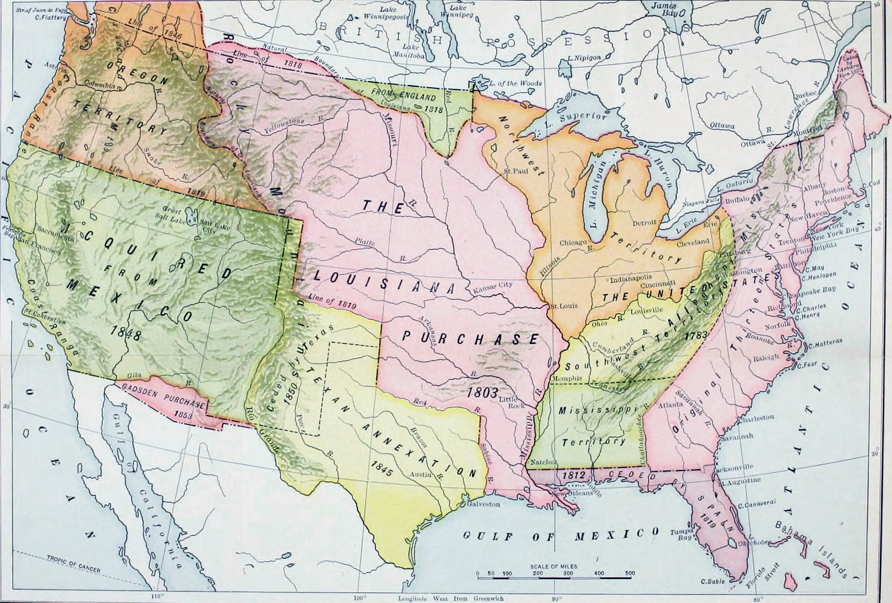 Territorial Acquisitions of the United States of America, 1783-1853