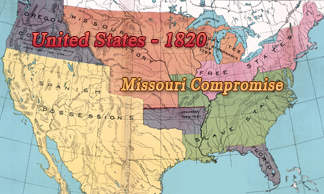 US Map Missouri Compromise