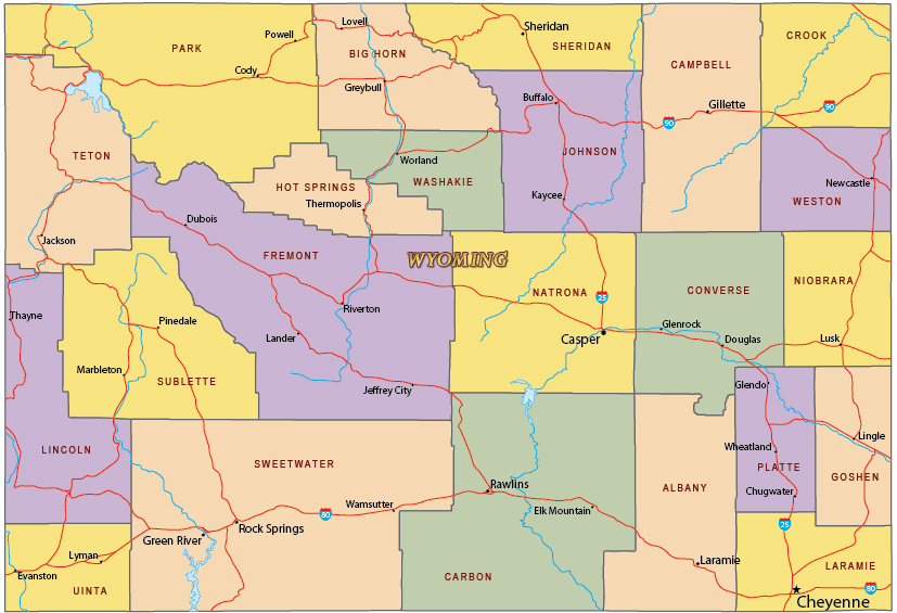 Wyoming political map