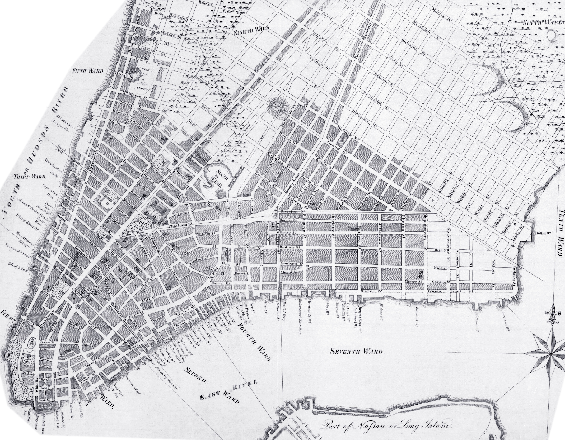 Map NY Longworth - 1808