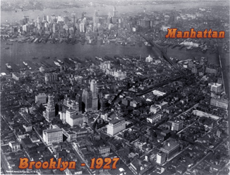 Skyline of New York from Brooklyn Bridge - 1918