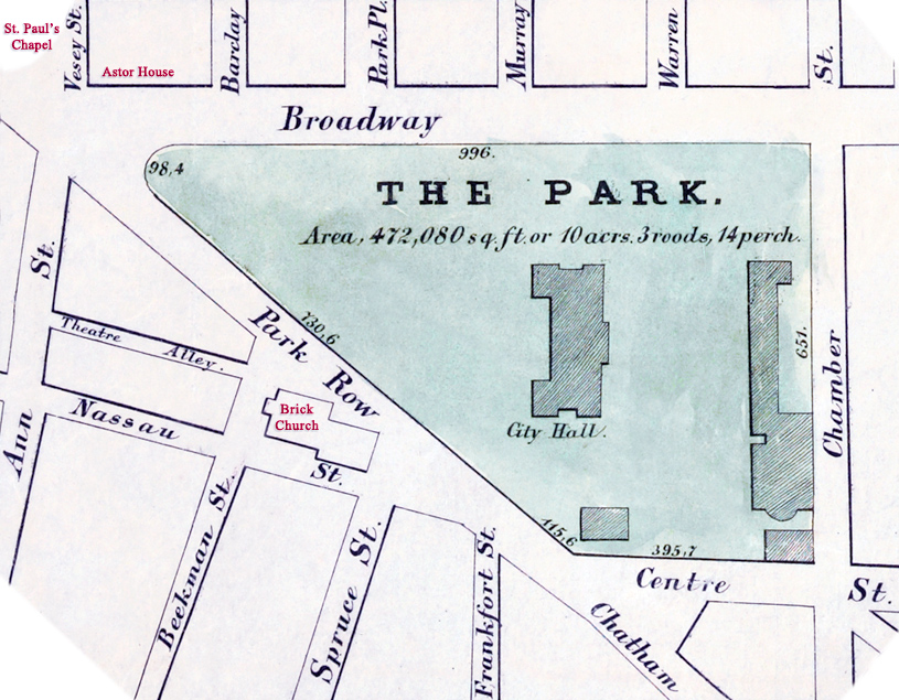 City Hall Park map