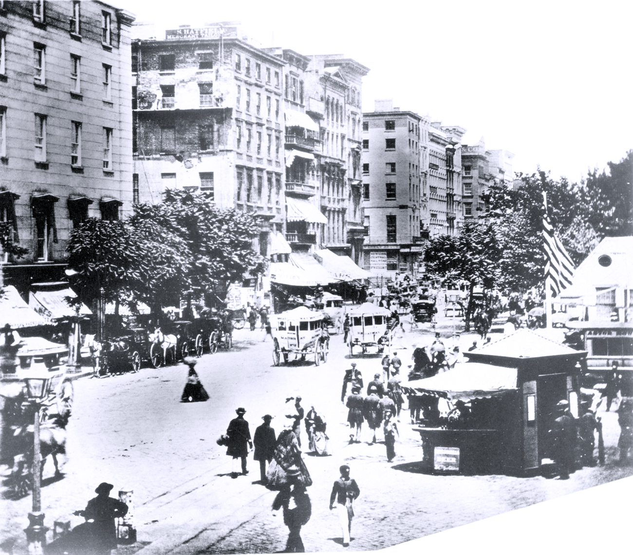 Old Broadway at City Hall Park - 1863