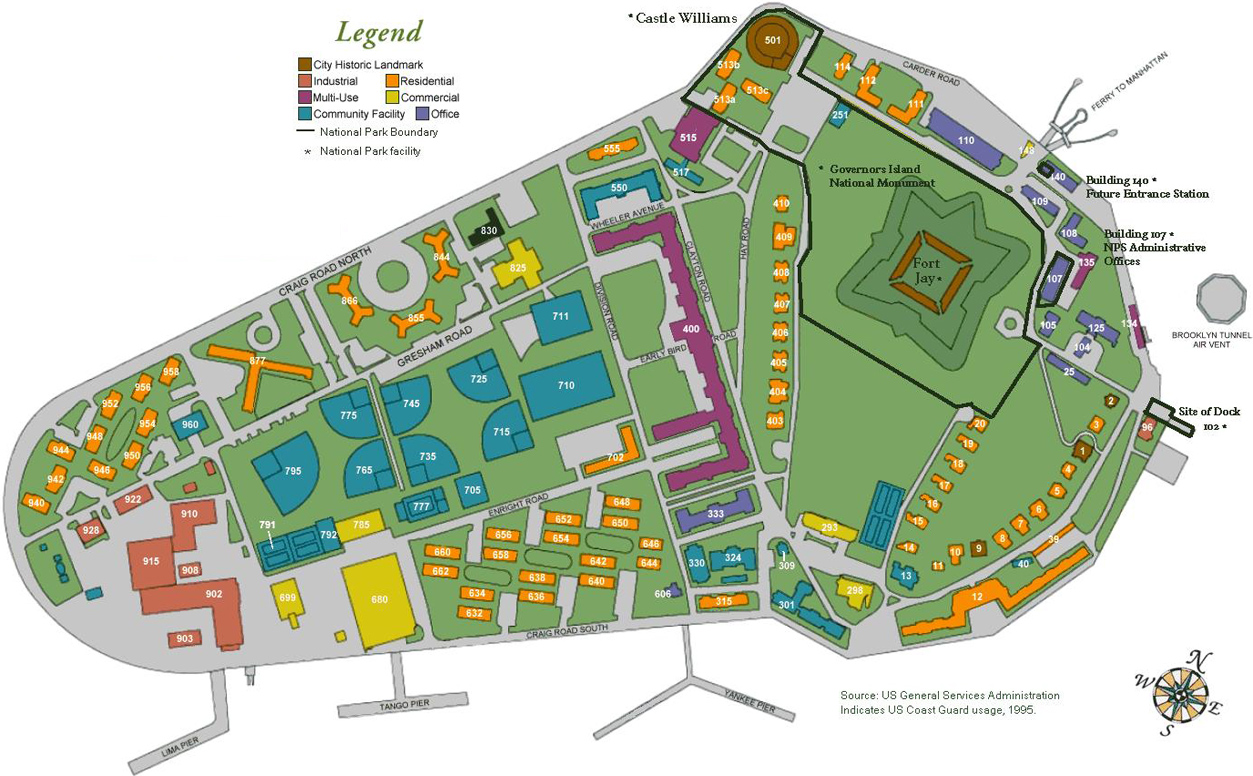 NY map Governors Island