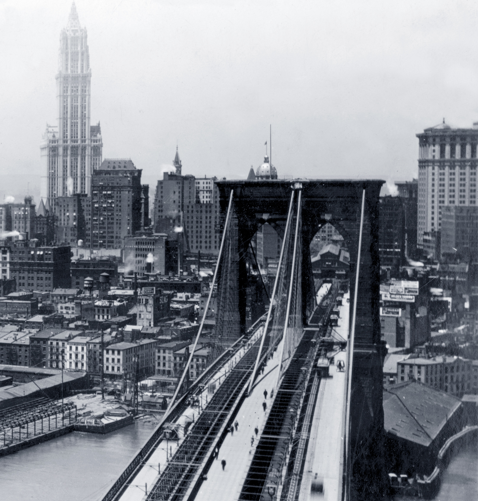 Skyline of New York from Brooklyn Bridge - 1918