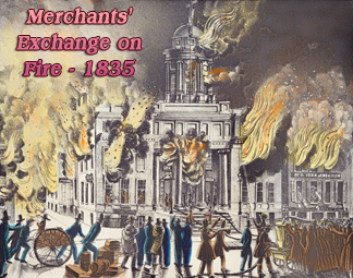 Merchants' Exchange on Fire, Wall Street